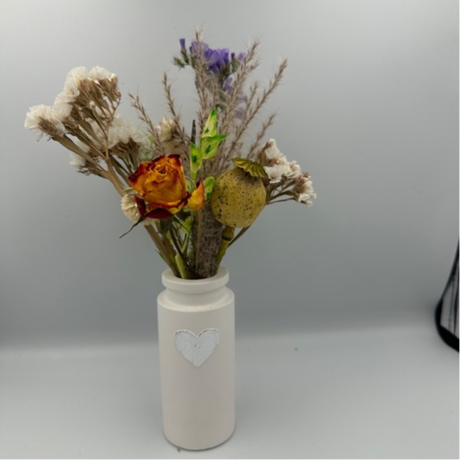 Trockenblumen - Handgefertigte Raysin-Vasen - 23cm - Herz
